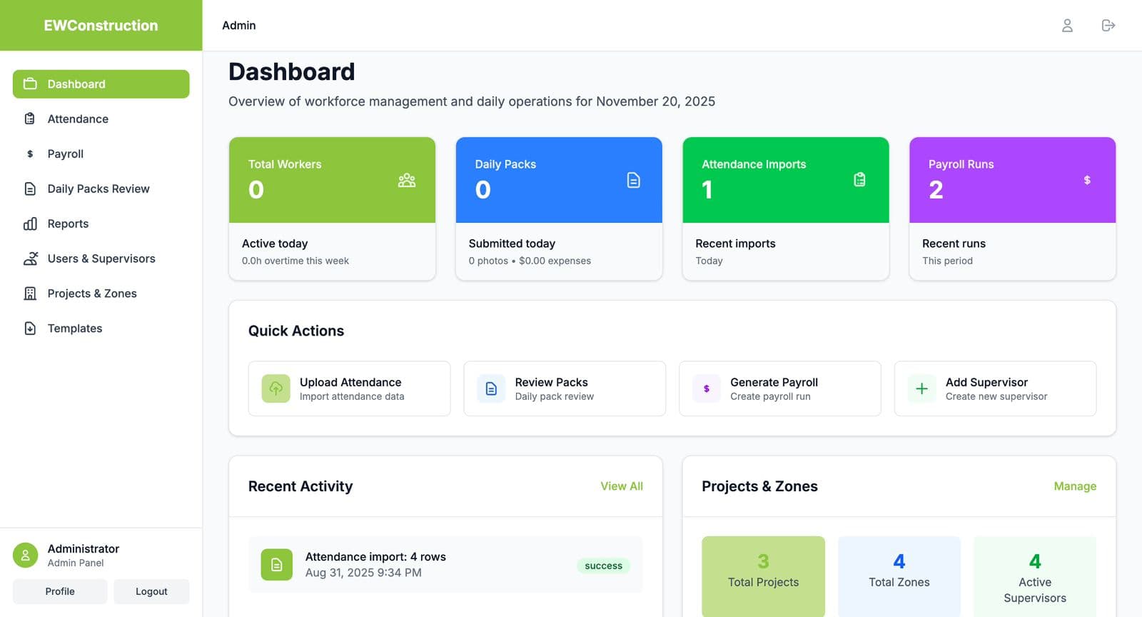 EWC Construction Management System